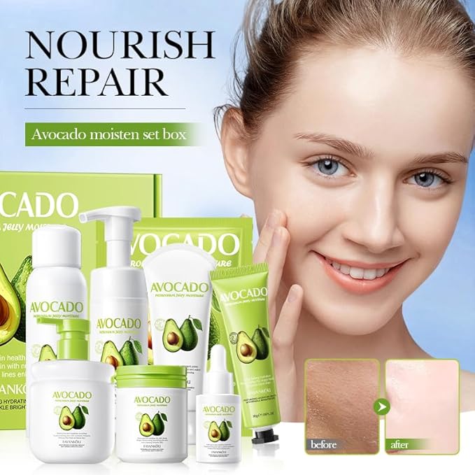 Avocado Facial Skincare Set - Complete Moisturizing