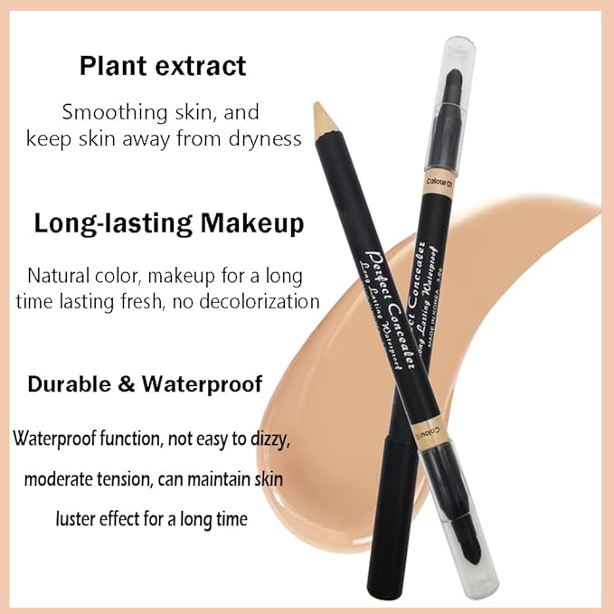 AKARY Concealer Pencil, 2 in 1 Dual-Sided Full (#4 Wheat-colored)