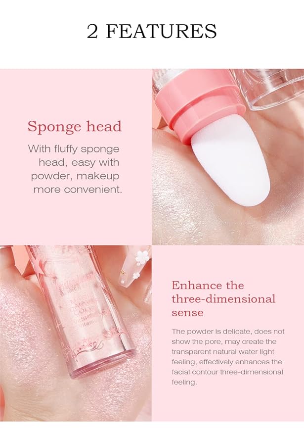 AKARY Shimmer Highlighter Powder, Fairy Polvo De Hadas