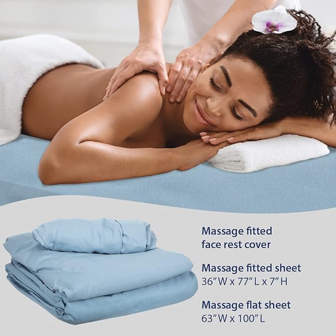 ForPro Professional Collection Premium Microfiber 3-Piece Massage Sheet Set, Wisteria, Ultra-Light, Stain, and Wrinkle-Resistant Includes Flat, Fitted Sheet and Massage Face Rest Cover