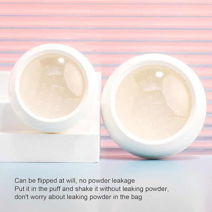 Dioche Loose Powder Container with Puff Sifter Lids,