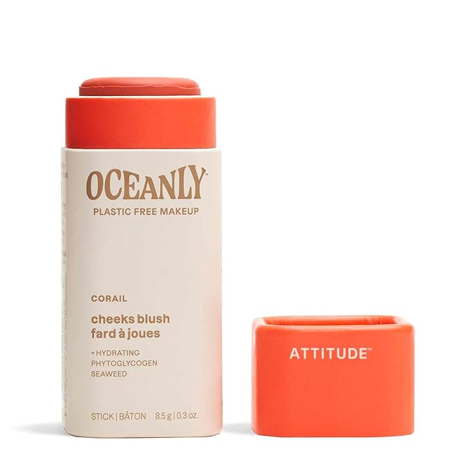 ATTITUDE Oceanly Lightweight Blush Stick, Titanium Dioxide-Free, EWG