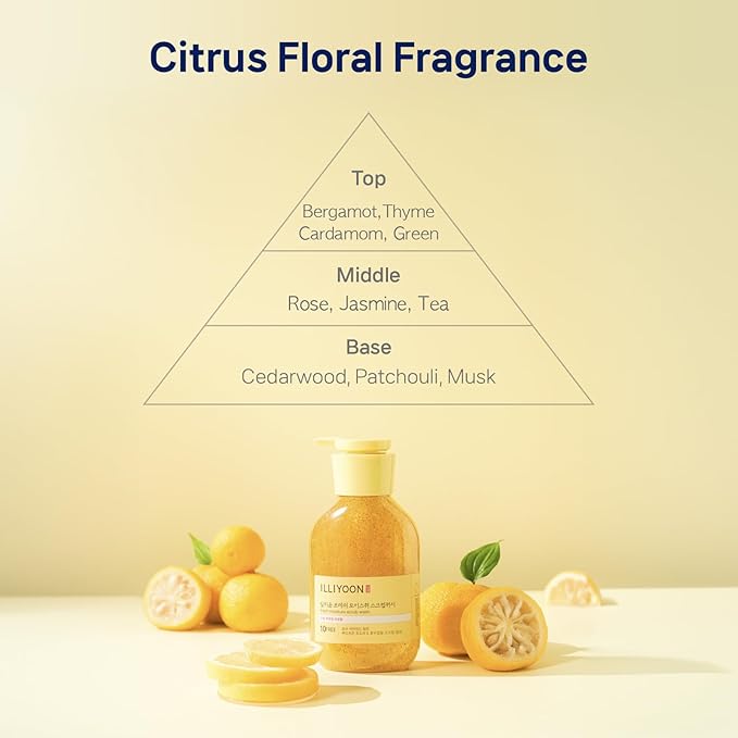 ILLIYOON Fresh Moisture Body Scrub Wash 400ml(13.53 Fl Oz) Vitamin C, walnut shell and soft grape seed powder, Exfoliating Scrub for Silky Smooth Skin