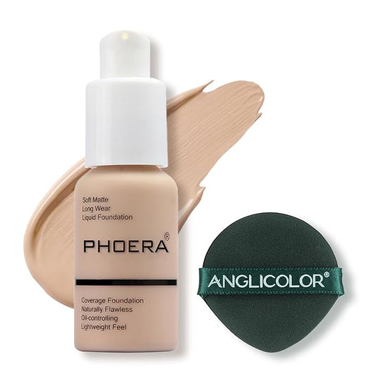 PHOERA Foundation Makeup Naturally Liquid Foundation Full Coverage 30ml