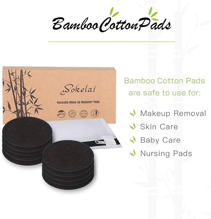 Reusable makeup remover pads black