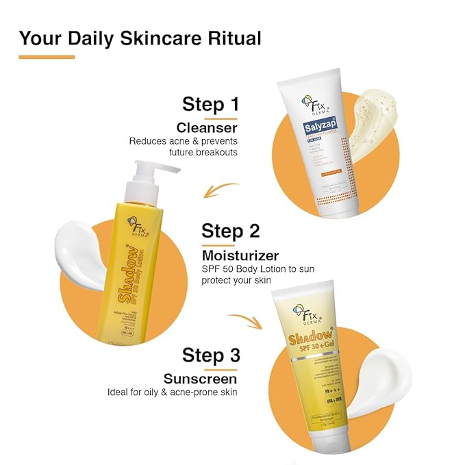 Fixderma Shadow SPF 30+ Gel, Dermatologist tested Offers SPF 30 +, Broad Spectrum UVA and UVB Protection, Water resistant sunscreen, Non-greasy sunscreen, Offers PA++ Protection, SPF 30 Gel- 2.6Oz