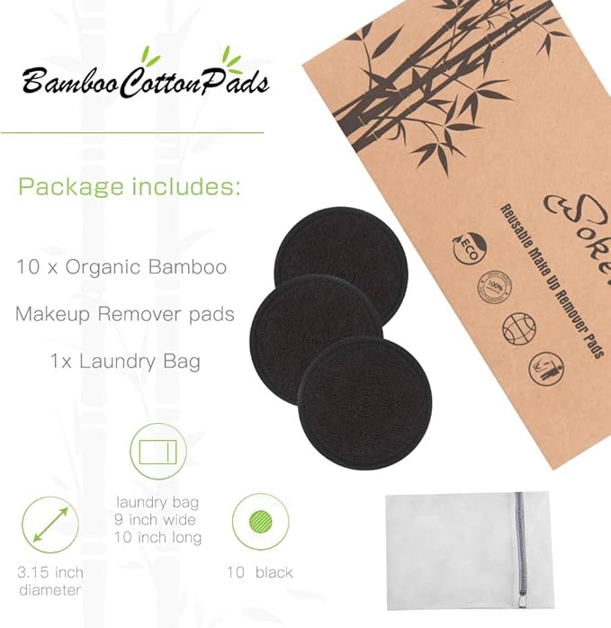 Reusable makeup remover pads black