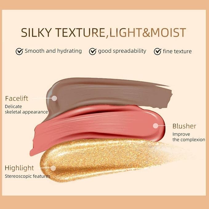 Liquid Blush Beauty Wand, Cream Blush Stick,Face Concealer Peach Pink)