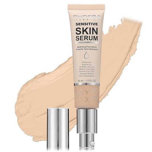 Phoera Foundation Makeup,Flawless Soft Matte Full Coverage with Nude, 1PC)