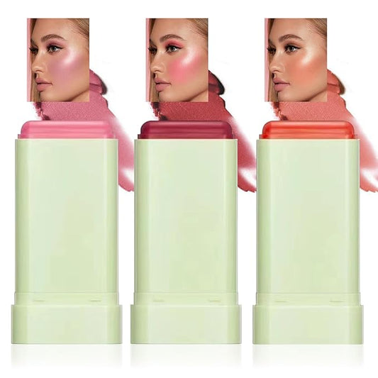 Cream Blush Stick with Brush,Waterproof Multi Cream Blush Skin D