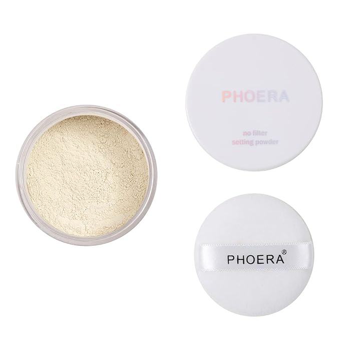 PHOERA Setting Powder Controls Oil,Setting Powder Makeup Light,Loose 0.17oz