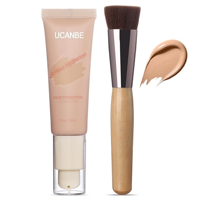 UCANBE Matte Liquid Foundation with Brush, Skincare Serum fl. oz.