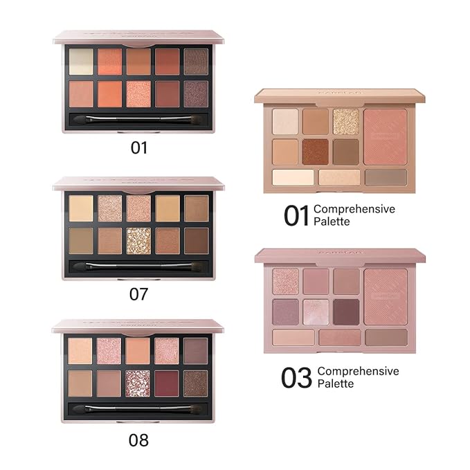 10 Color Eyeshadow Palette, Matte, Shimmer, Glitter Pigment