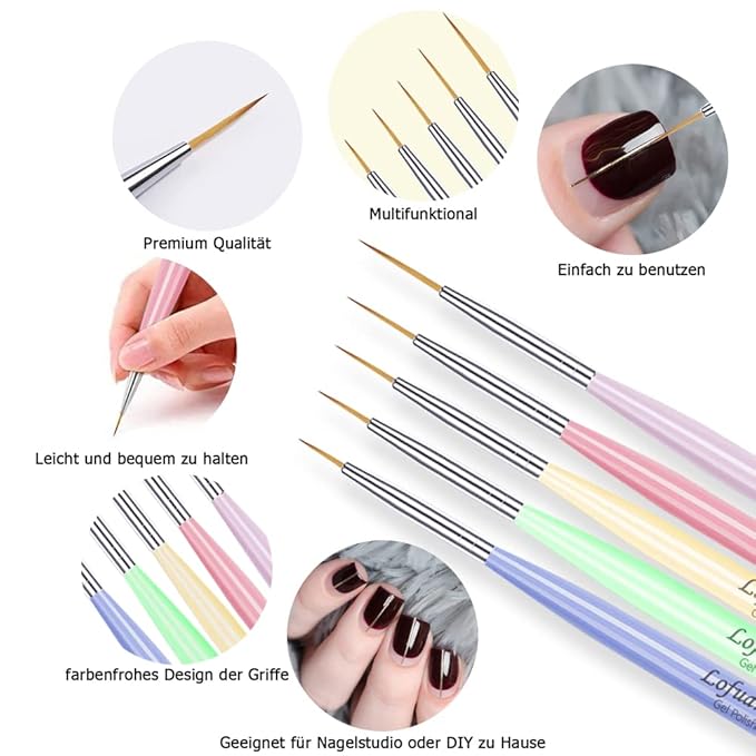 Lofuanna nail art liner brushes