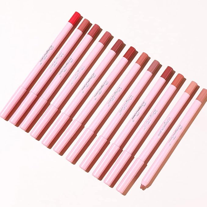 Matte Lip Liner Pencil Set,12 Colors Natural Nude Long
