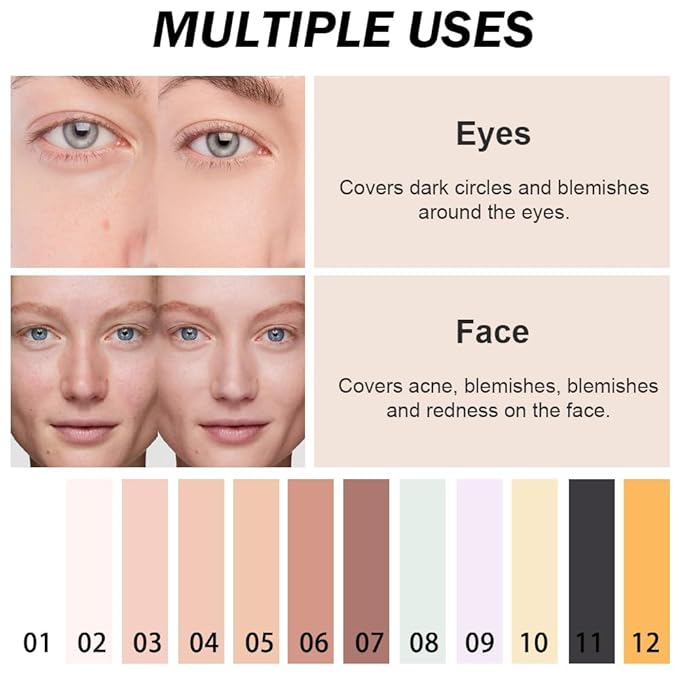 Kaely Color Correcting Concealer,Cream Pot Concealer Full Coverage,under Makeup,03 Light