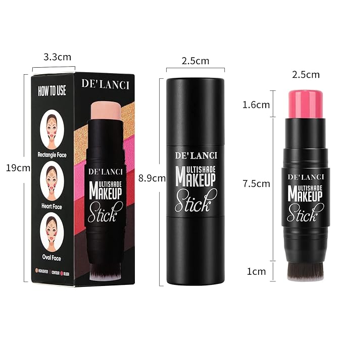 Creamy Blush Stick With Brush for Mature Skin/Lip/Eyes,Lightweight