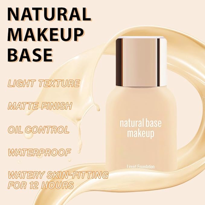 Face Matte Makeup Foundation,Oil Continuous Correction Control Liquid Natural Finish