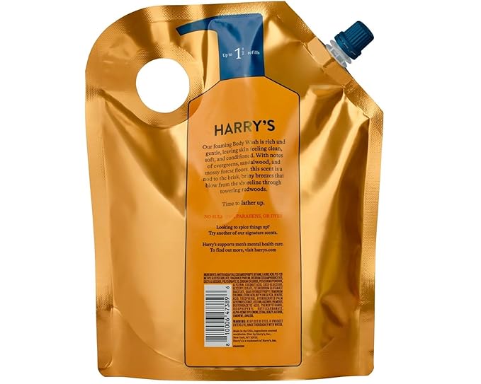 Harry's Men's Body Wash Refill, Redwood Scent, 36 Fl Oz
