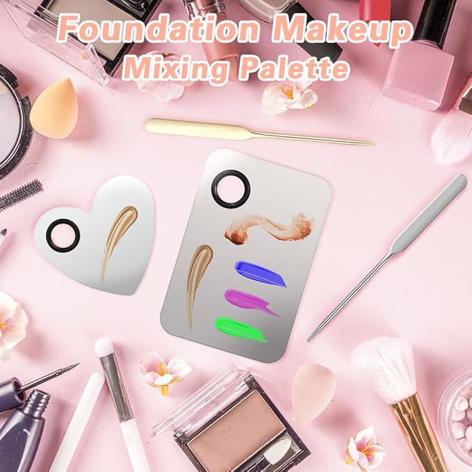 6PCS Makeup Mixing Palette, Stainless Steel Cosmetic Makeup