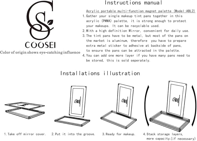 Acrylic empty Magnetic Eyeshadow Palette Makeup Palette empty