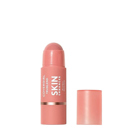 CoverGirl Trublend Skin Enhancer Blush Balm Stick, 220 Nude Flush, Vegan Formula, Easy to Use, Glides on Effortlessly, Non-Greasy, Doesn't Crease, 0.21oz