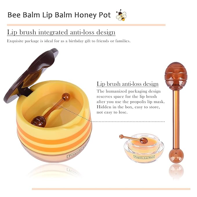 Bee Lip Balm Honey Pot,4 PCS