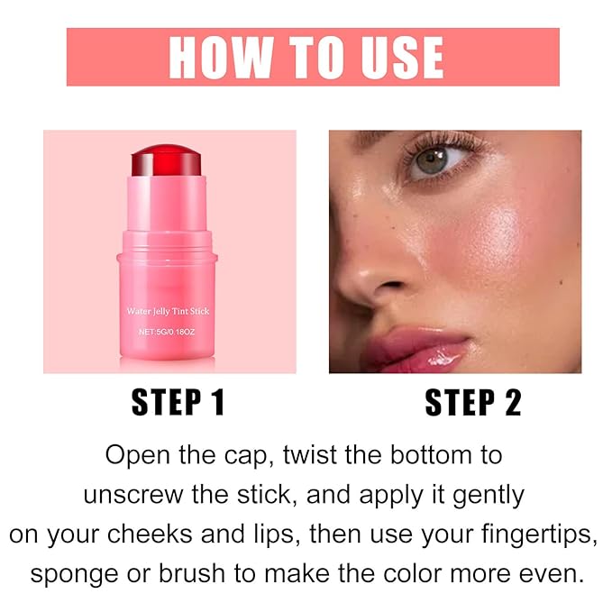 4 PCS Multi-Use Jelly Tint blush Stick, Cooling Cooling
