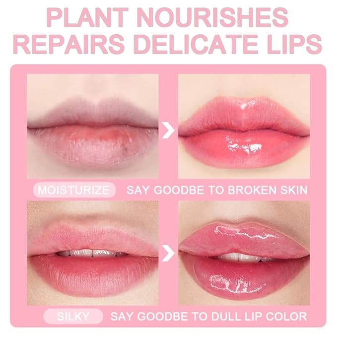 evpct 3Pcs Mini Clear Color Changing PH Tinted Lip Gloss Set for Women Girls 10-12 Pink Mood Lip Oil Gloss Balm Tint Stain Glaze Pack Hydrating Moisturizer Lipstick Magic labiales magicos,0.14fl.oz*3