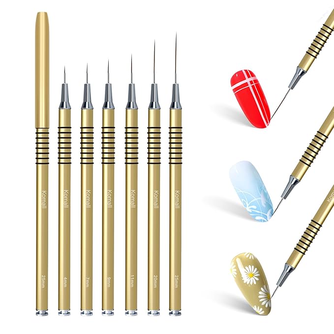 Nail art liner brushes, 6pcs