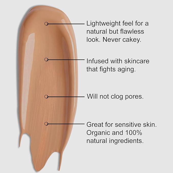 Organic Aloe-Based LUX Liquid Foundation, Natural Vegan Gluten-Free