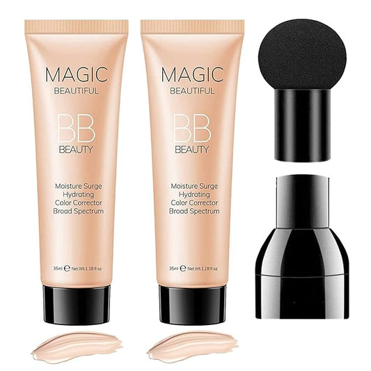 Sulily 2 Pcs BB Cream Full Coverage Foundation,Hydrating BB Cream(ivory)