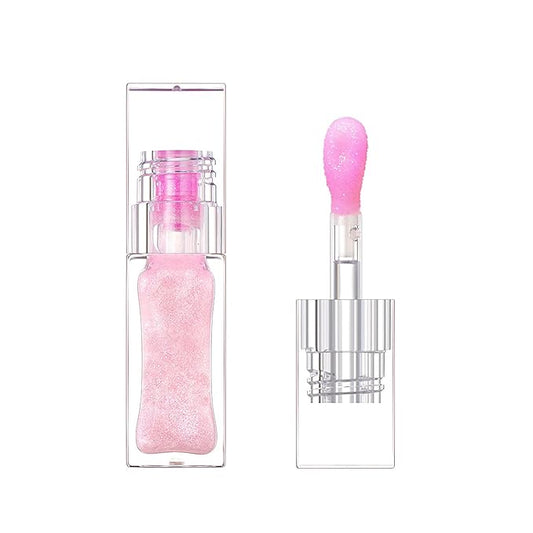 Magic Color Changing Moisturizing Lip Glow Oil - Big Brush Plumping Glimmer Lipstick, Fresh Texture, Hydrating, Non-Sticky Long Lasting Gloss