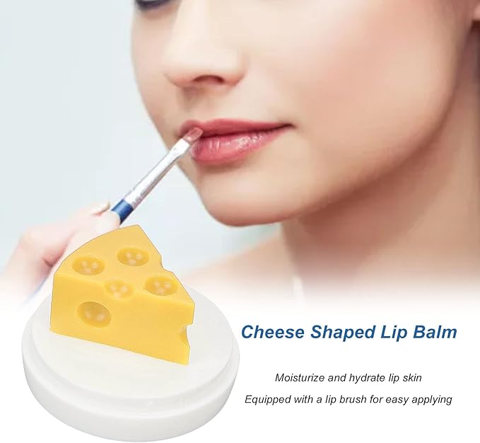Cheese Shaped Lip Balm, Moisturizing Nourishing 0.3oz(02)
