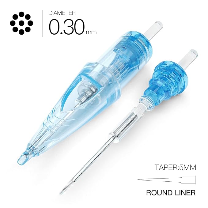 WJX Tattoo Cartridges 20Pcs Disposable Needles Round Liner 1009RL