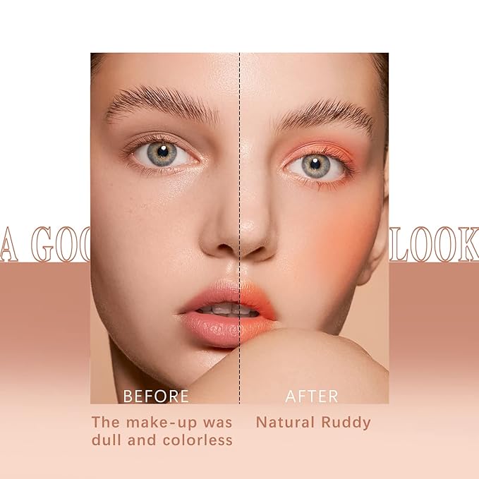 Blush Stick for Cheeks Makeup,Waterproof Cream Blush Face