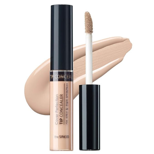 THE SAEM Cover Perfection Tip Concealer, Liquid Multi-Use Middle Beige) 0.2 fl.oz