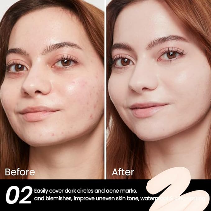 2 Pack Liquid Foundation Cream for Face Makeup,Durable