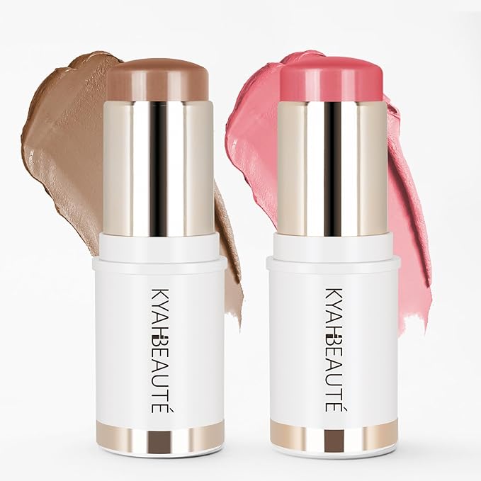 2Pcs Contour Stick Makeup，Cream Blush for Cheeks, Contour Stick