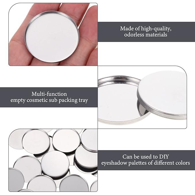 20pcs Metal Makeup Eyeshadow Jars Pan Palettes Tin