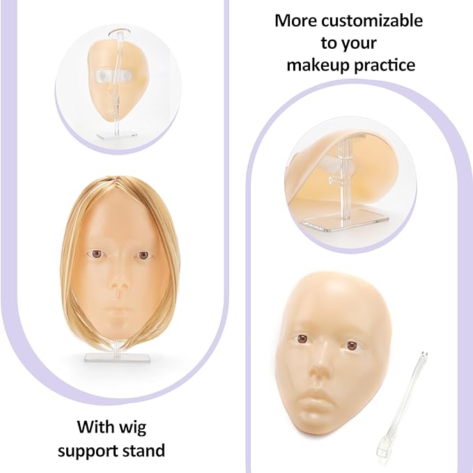 Makeup Practice Face, 2024 Upgrade 5D Makeup Mannequin