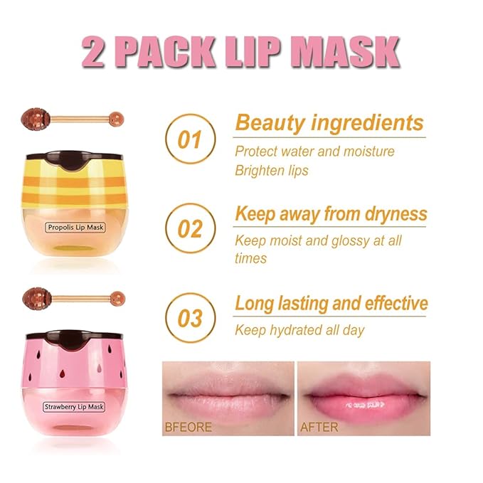 2PCS Bee Lip Balm Honey Pot