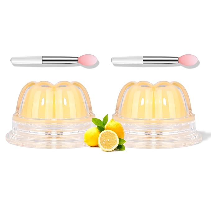 2Pc Jelly Lip Mask Overnight,Fruity Lemon Collagen-Lemon