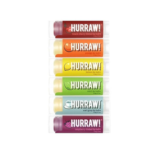 Hurraw! Lip Balms Staff Favorites, 6 ingredients.