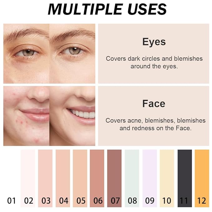 Kaely Color Correcting Concealer,Cream Pot Concealer Full Coverage,under Makeup,08 Green