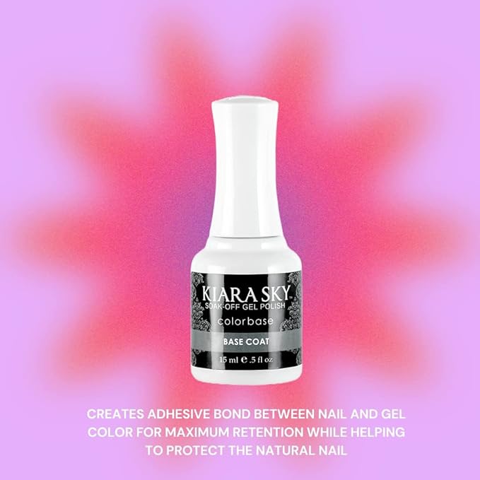 KIARA SKY Gel Polish Base Coat - creates an adhesive bond between the nail plate and gel polish 0.5 fl oz