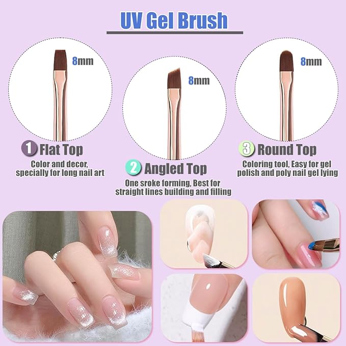 KINGMAS Nail Art Brushes, 10Pcs