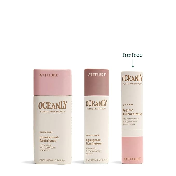 ATTITUDE Silky Pink Makeup Box Set, EWG Verified,