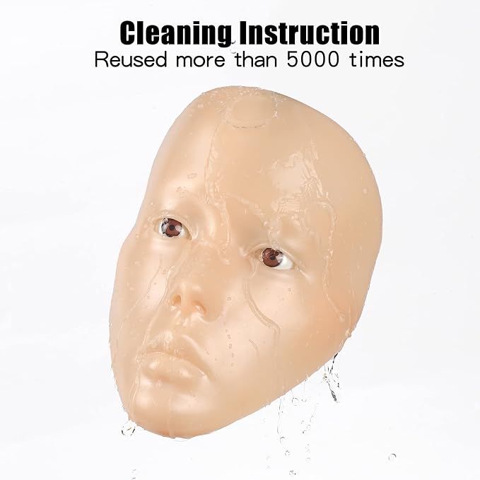 Makeup Practice Mannequin Face, 5d Reusable Silicone Makeup
