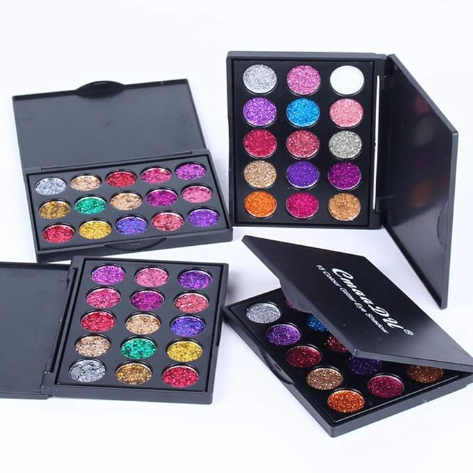 evpct 15 Color Shimmer Glitter Sparkle Glittery Eyeshadow